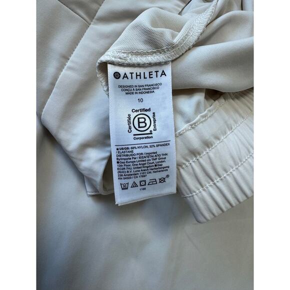 ATHLETA pants size 10; High Rise, Cream colored, wide leg, very light weight - Picture 9 of 11